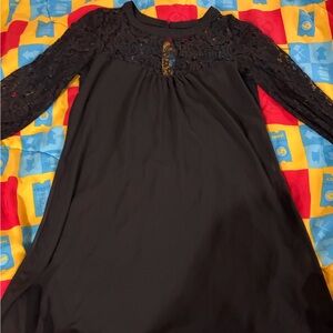 Black Lace Long Sleeve Dress